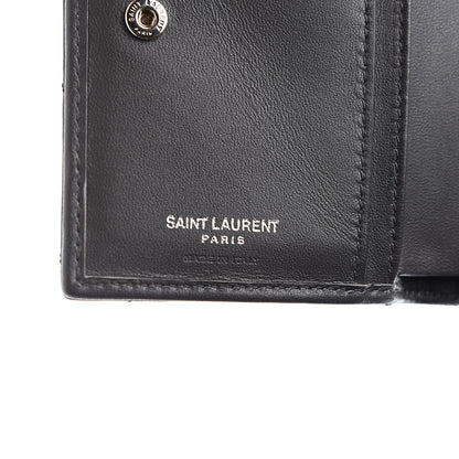 Saint Laurent Lambskin Y Quilted Monogram Compact Loulou Wallet Asphalt 5 of 7