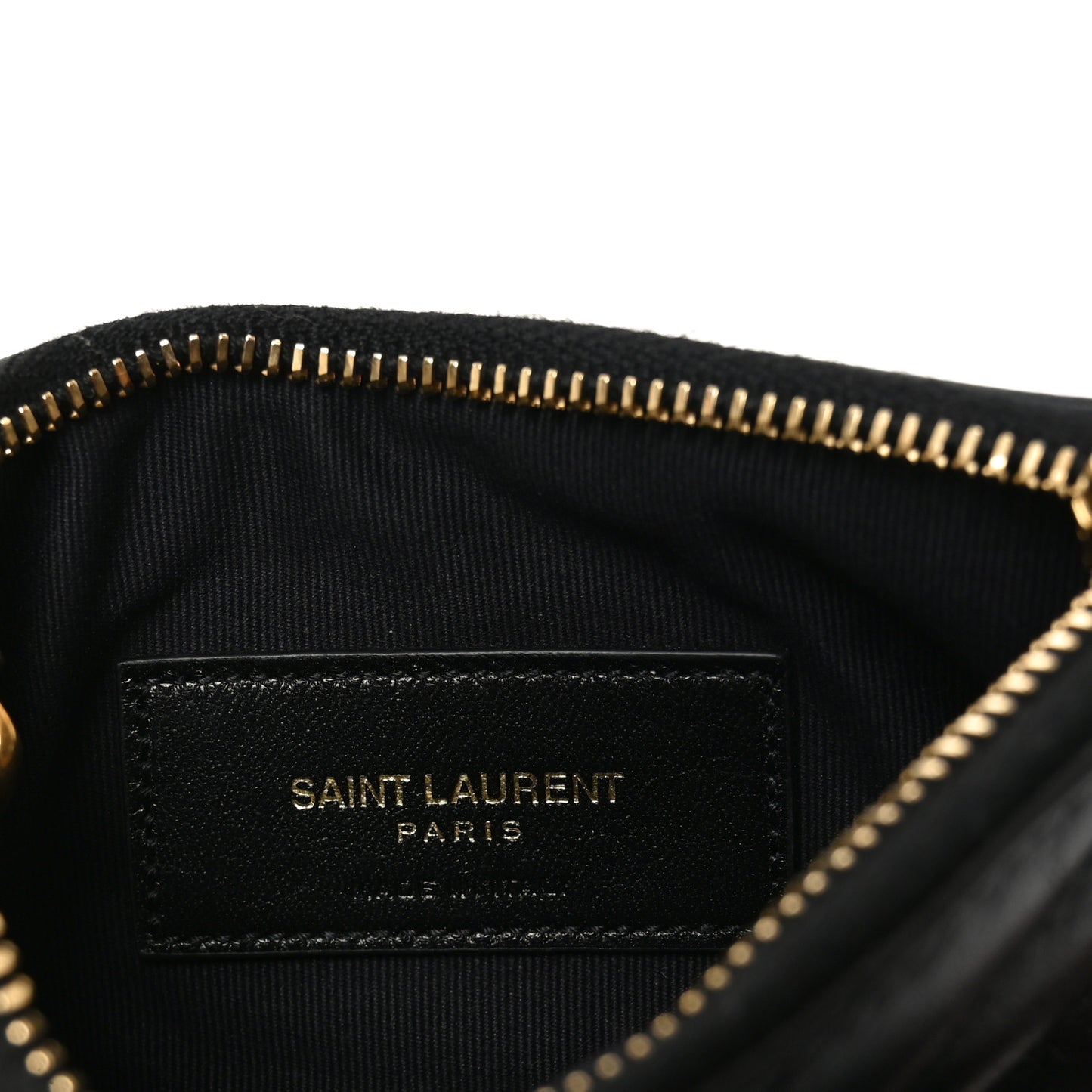 Calfskin Matelasse Monogram Key Pouch Black
