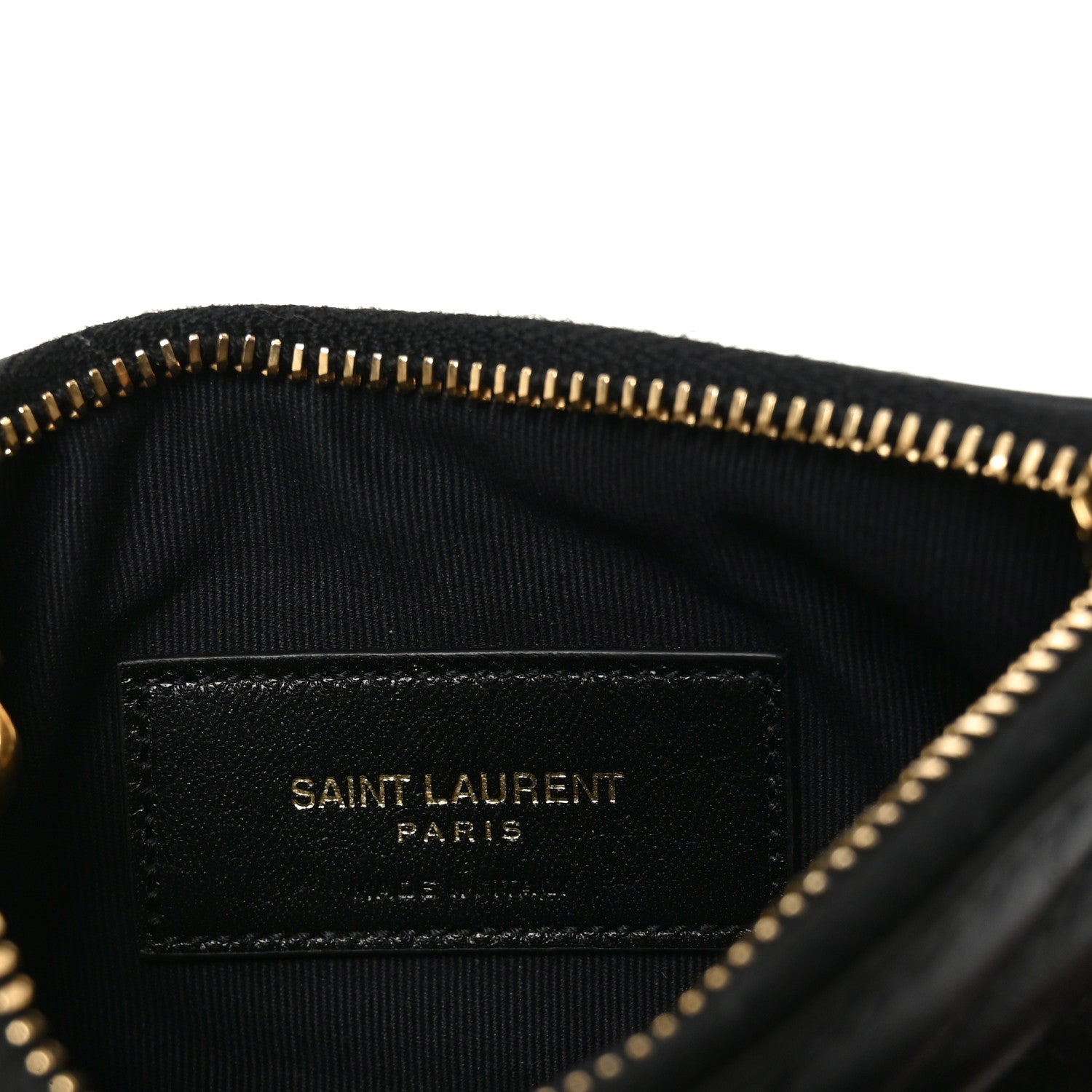 Saint Laurent Calfskin Matelasse Monogram Key Pouch Black 6 of 8