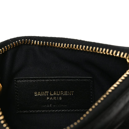 Saint Laurent Calfskin Matelasse Monogram Key Pouch Black 6 of 8