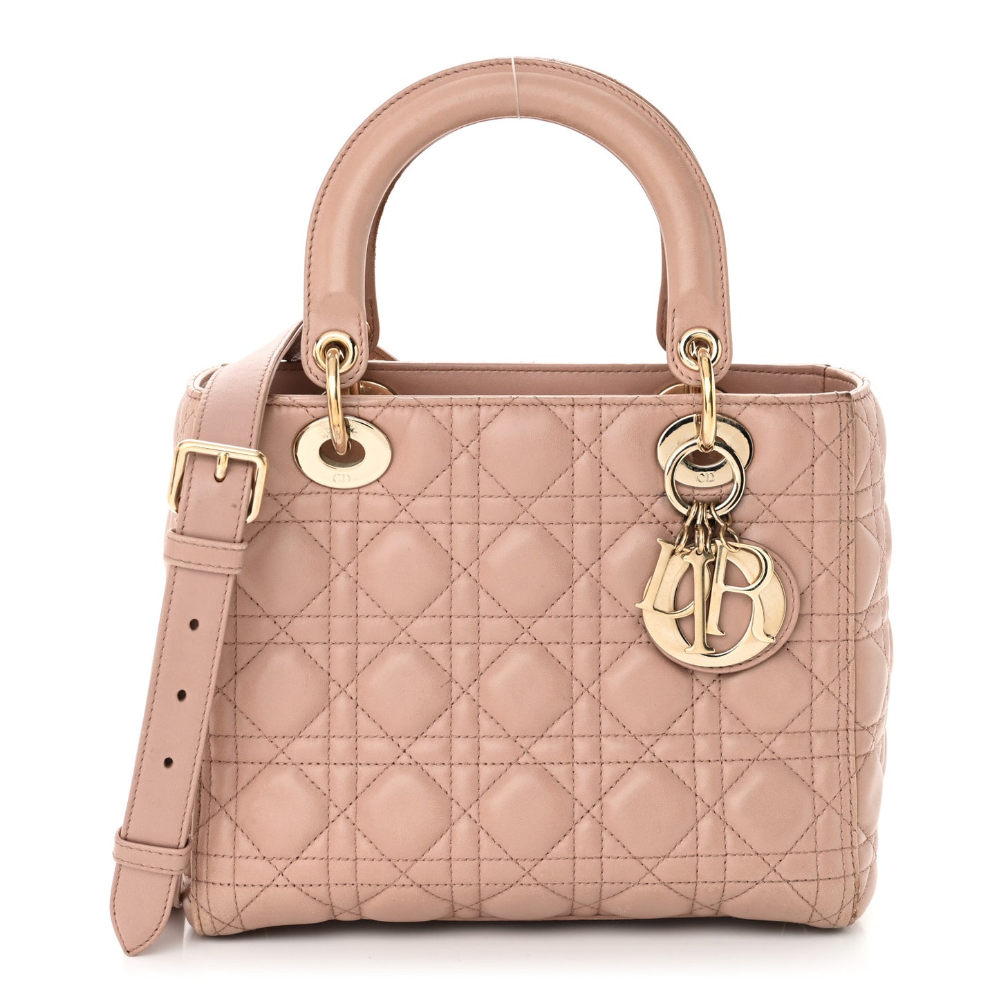 Lambskin Cannage Medium Lady Dior Light Pink