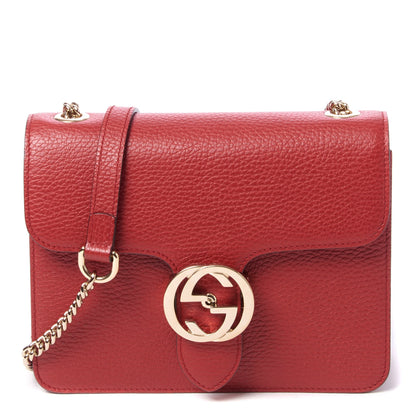 Gucci Dollar Calfskin Small Interlocking G Shoulder Bag Red 1 of 8