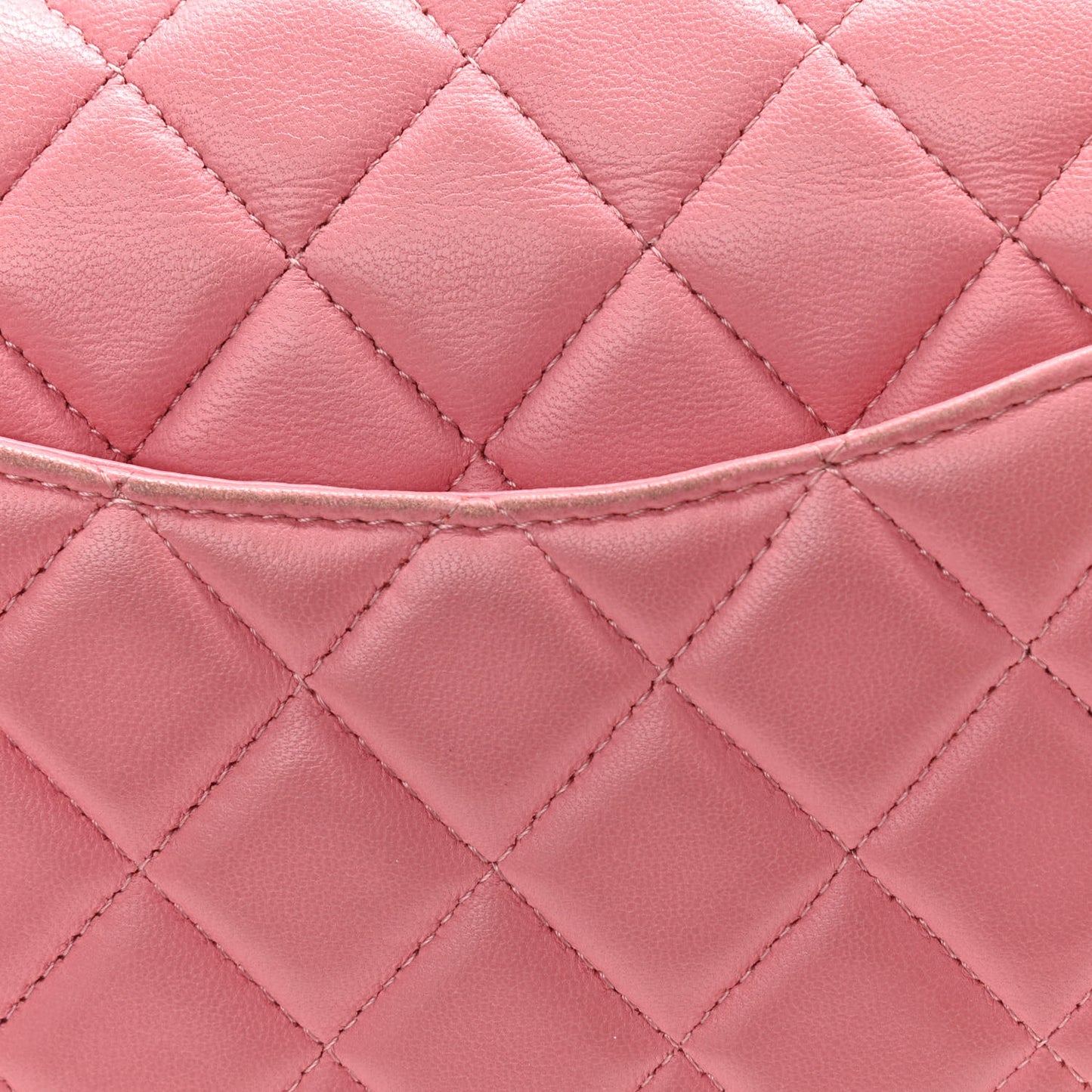 Lambskin Quilted Mini Rectangular Flap Pink