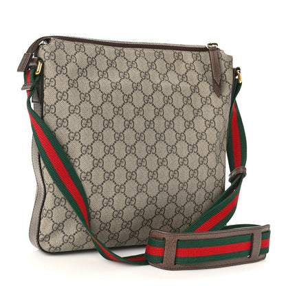 Gucci Soft GG Supreme Monogram Courrier Web Medium Flat Messenger Bag Beige New Acero Multicolor 3 of 11