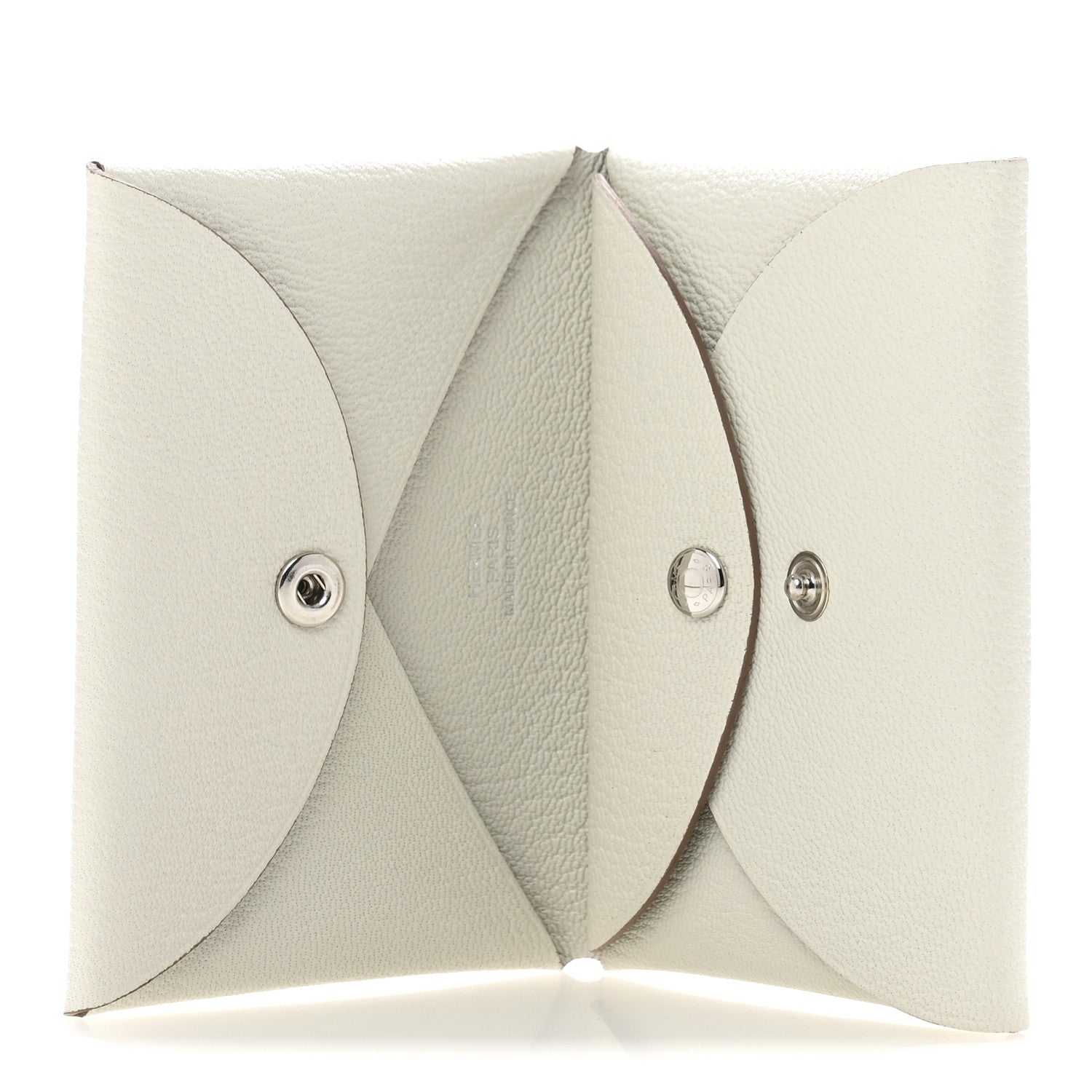 Hermes Chevre Mysore Calvi Duo Card Case Gris Perle 5 of 9