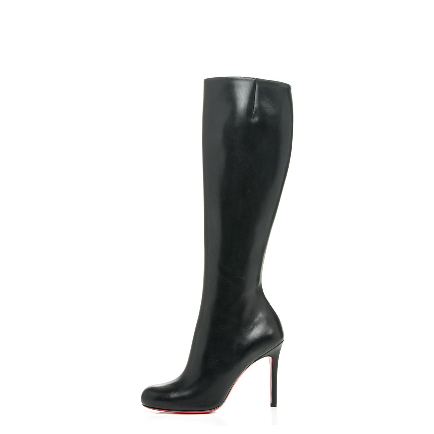 Calfskin Simple Botta 100 Knee Boots 37 Black