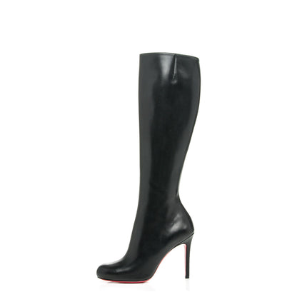 Christian Louboutin Calfskin Simple Botta 100 Knee Boots 37 Black 1 of 7