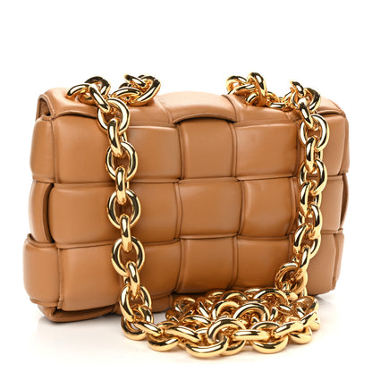 Bottega Veneta Lambskin Maxi Intreccio Padded Chain Cassette Crossbody Bag Caramel 2 of 9