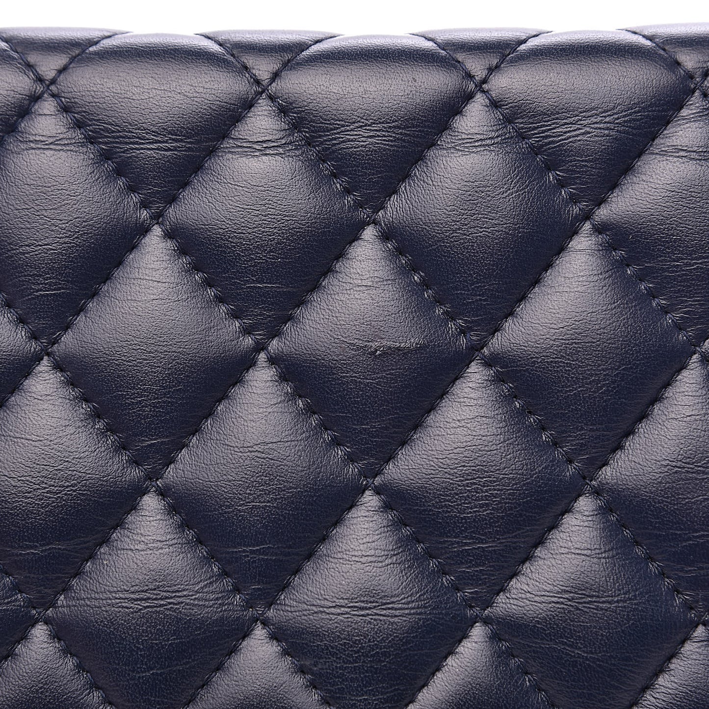 Lambskin Quilted Boy Wallet On Chain WOC Navy Blue