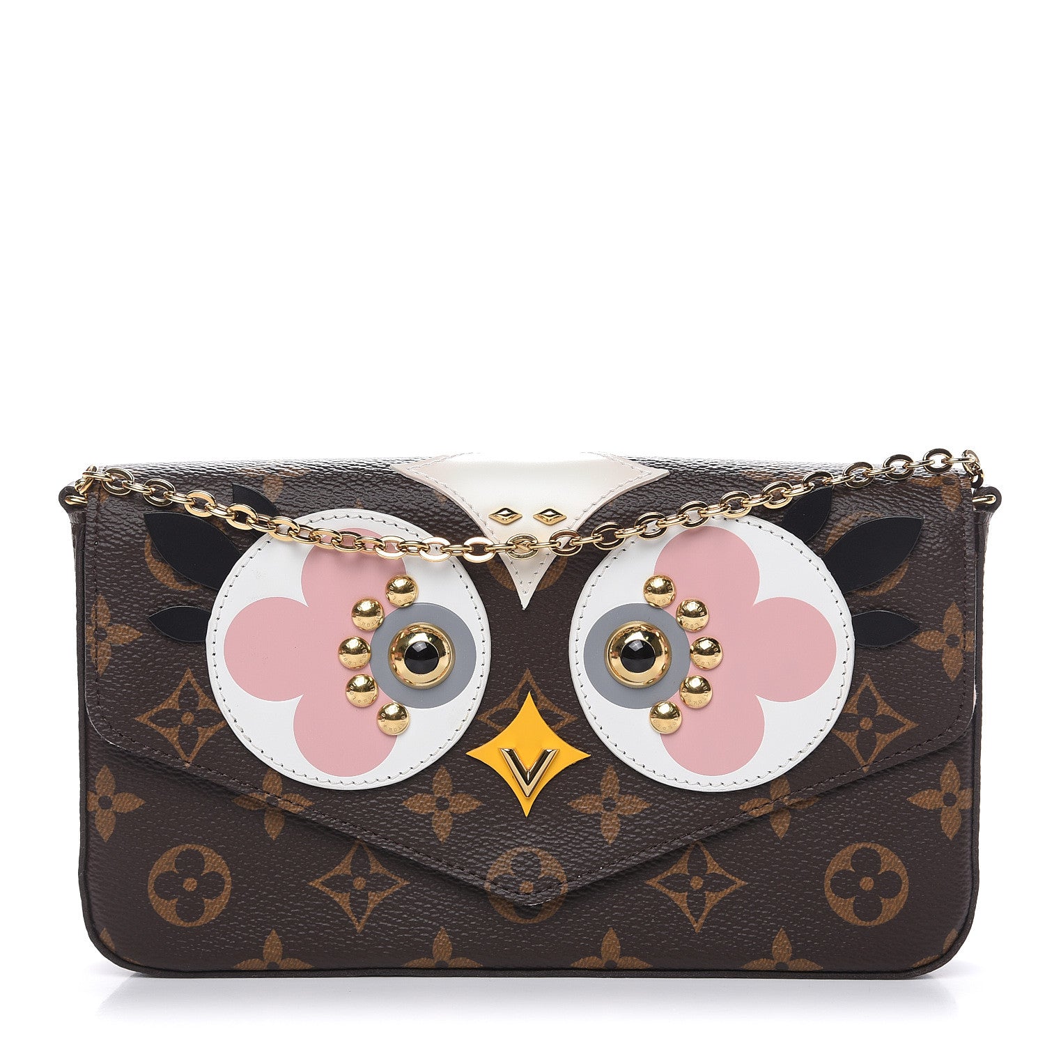 Louis Vuitton Monogram Lovely Birds Pochette Felicie Chain Wallet 1 of 10