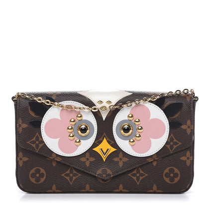 Louis Vuitton Monogram Lovely Birds Pochette Felicie Chain Wallet 1 of 10