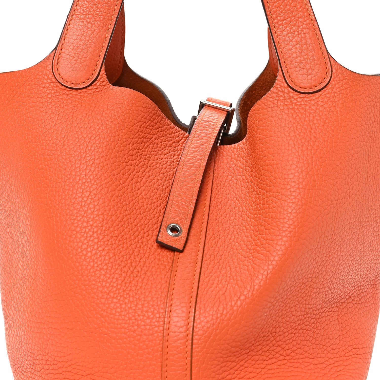 Hermes Taurillon Clemence Picotin Lock 22 MM Orange 6 of 10
