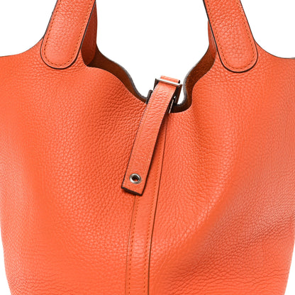 Hermes Taurillon Clemence Picotin Lock 22 MM Orange 6 of 10