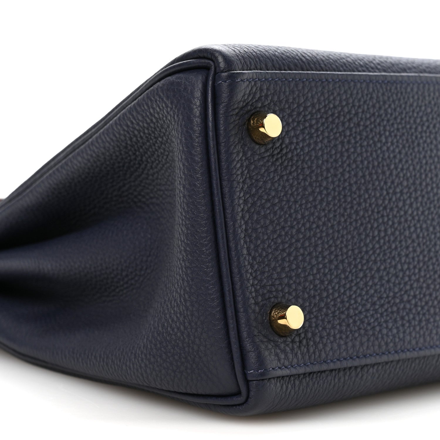 Hermes Togo Horseshoe Au Galop Kelly Retourne 28 Bleu Nuit Rouge H Fauve 9 of 11