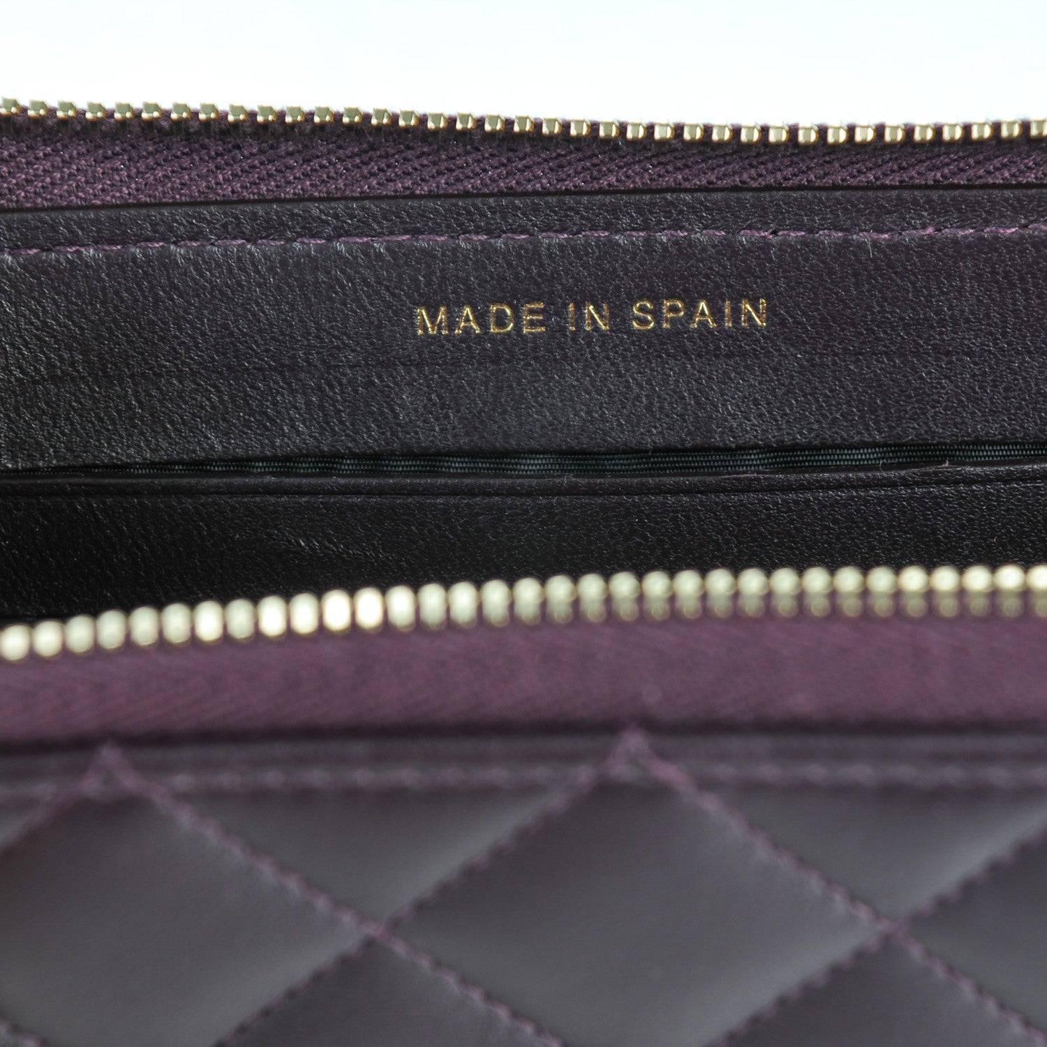 Chanel Lambskin Quilted Small Zip Around Wallet Purple 7 of 8