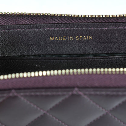 Chanel Lambskin Quilted Small Zip Around Wallet Purple 7 of 8