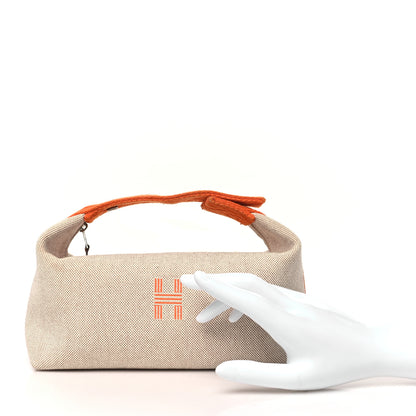 Hermes Canvas Small Bride-A-Brac Pouch Natural Orange 2 of 8