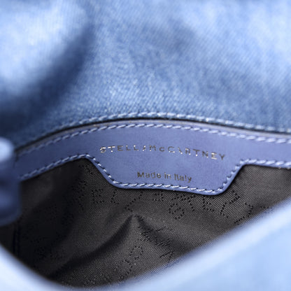 Stella McCartney Eco Denim Embroidered Zigarette Falabella Crossbody Blue 8 of 10