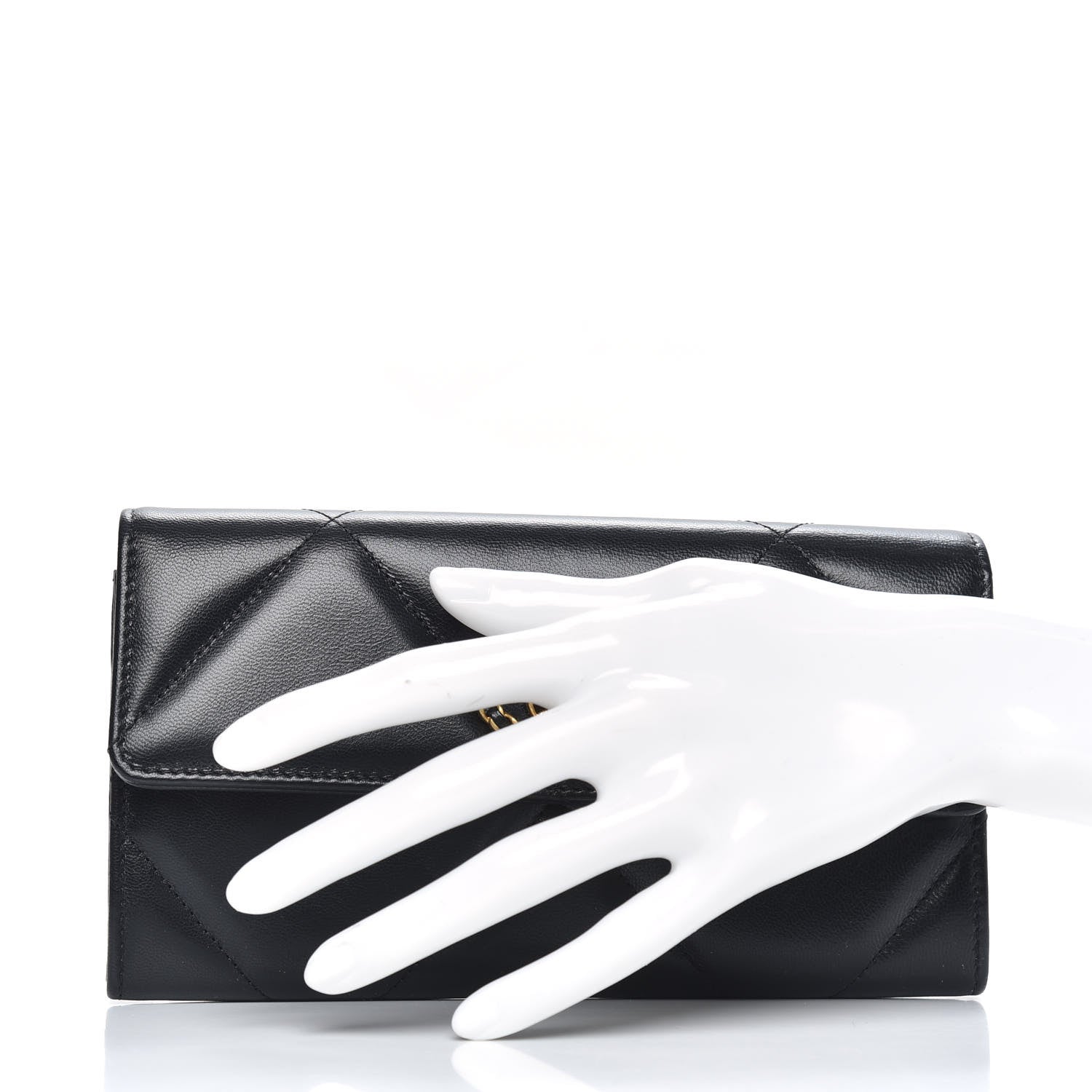 Chanel Lambskin Quilted Chanel 19 Flap Wallet Black 2 of 8