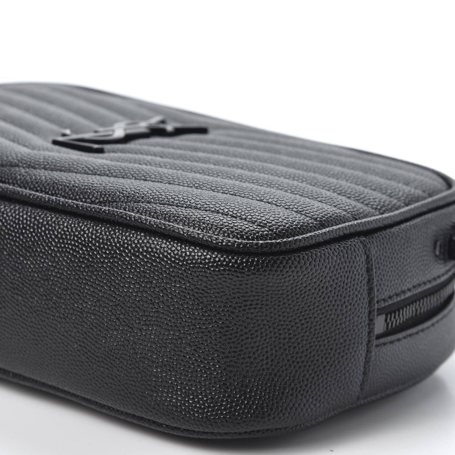 Saint Laurent Grain De Poudre Matelasse Monogram Mini Lou Camera Bag Black 6 of 10