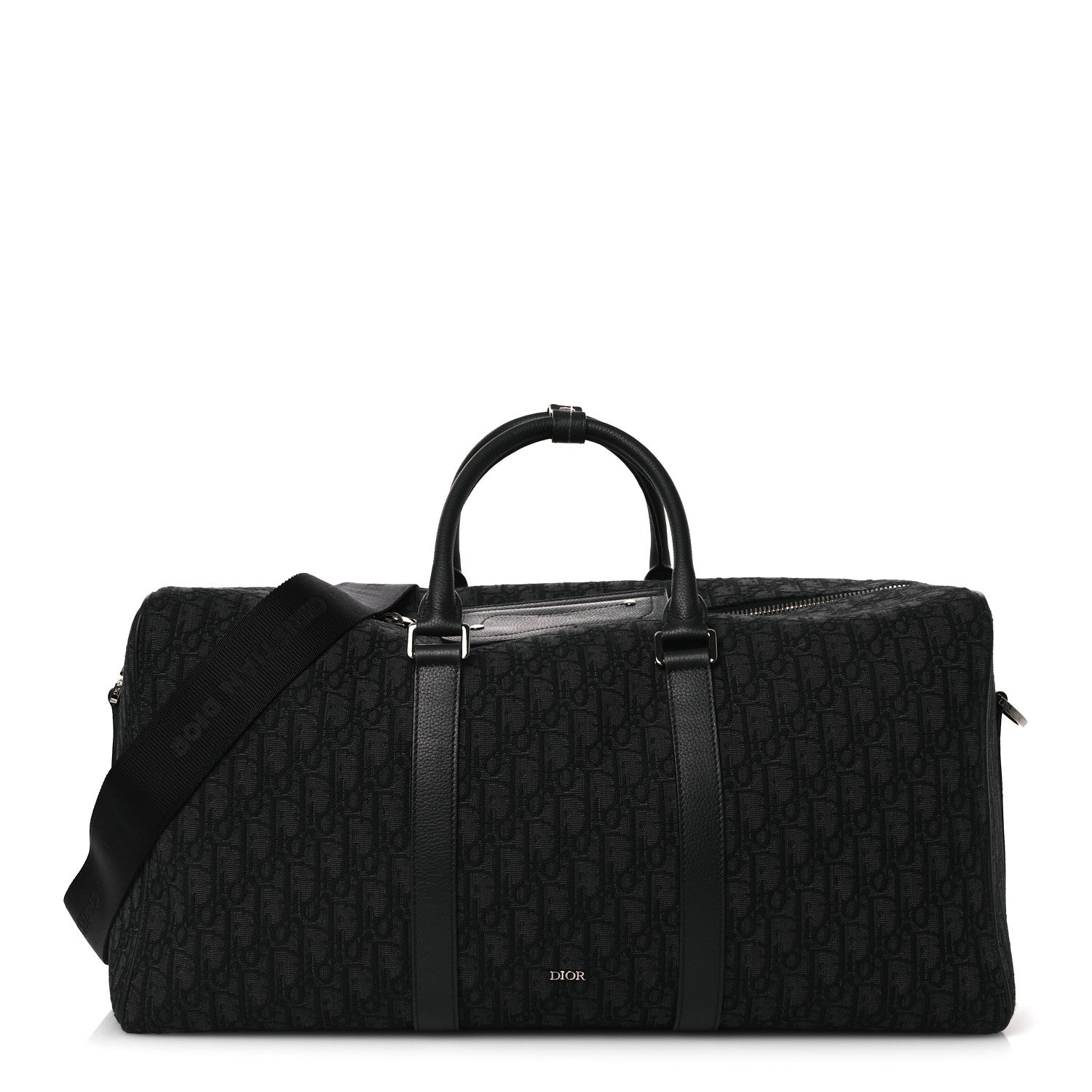 Christian Dior Oblique Jacquard Grained Calfskin Lingot 50 Black 1 of 19