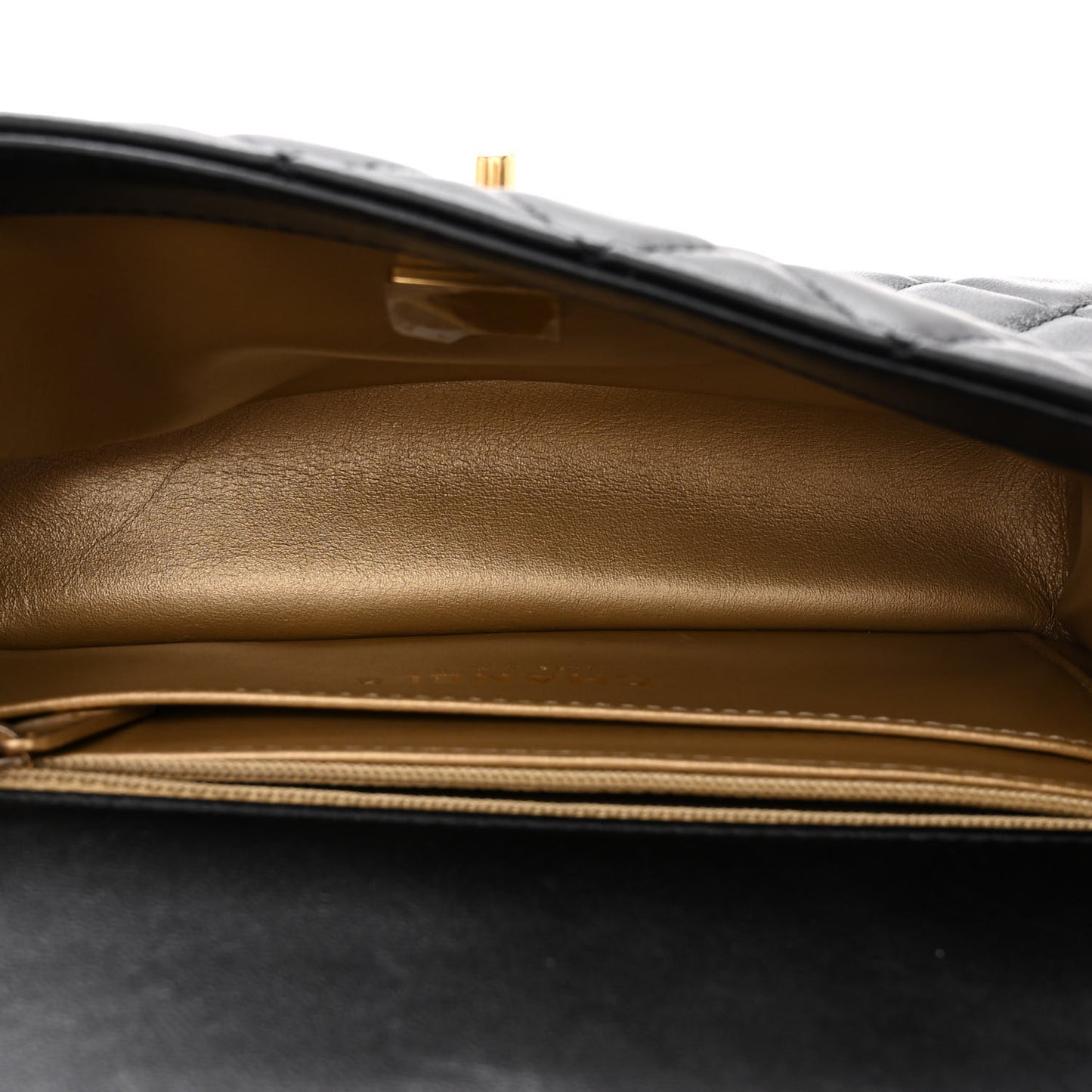 Lambskin Quilted Mini Rectangular Pearl Crush Flap Black