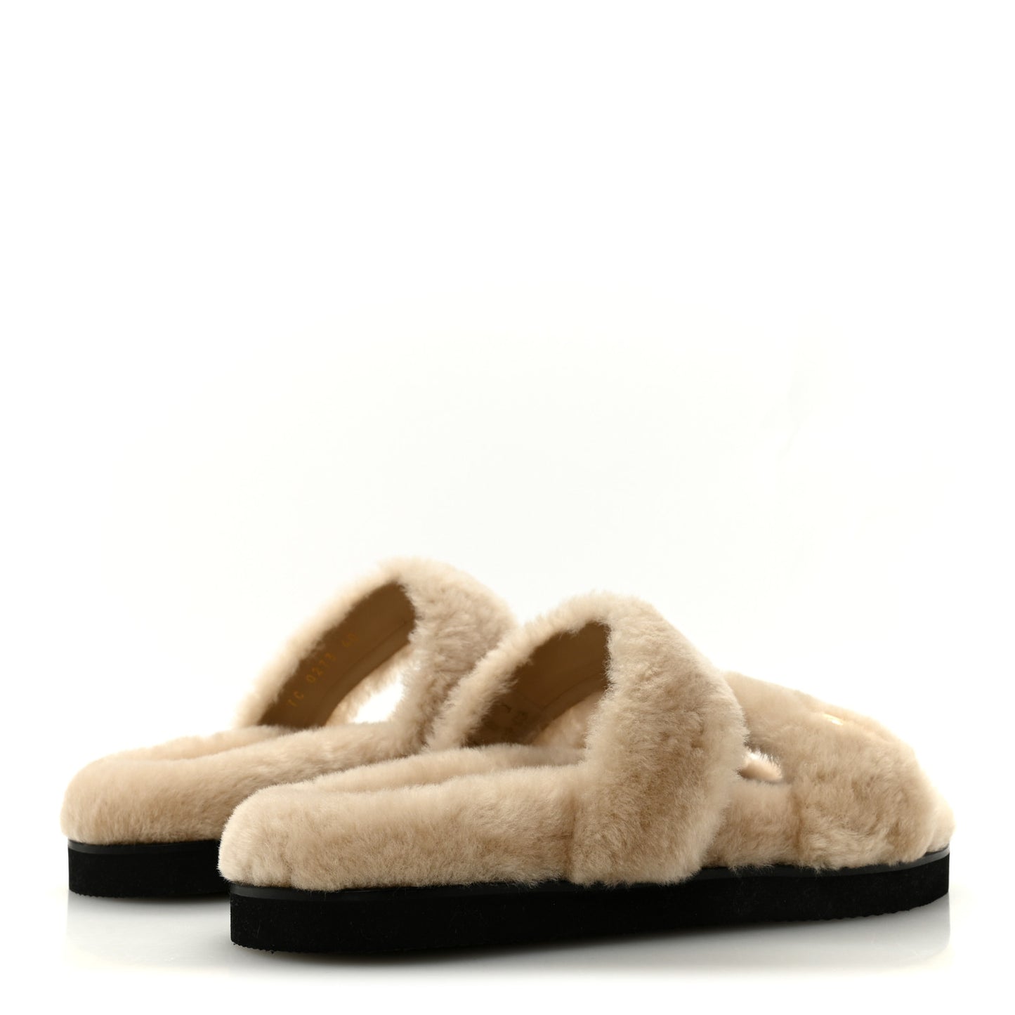 Shearling LV Sunset Flat Comfort Mule 40 Beige