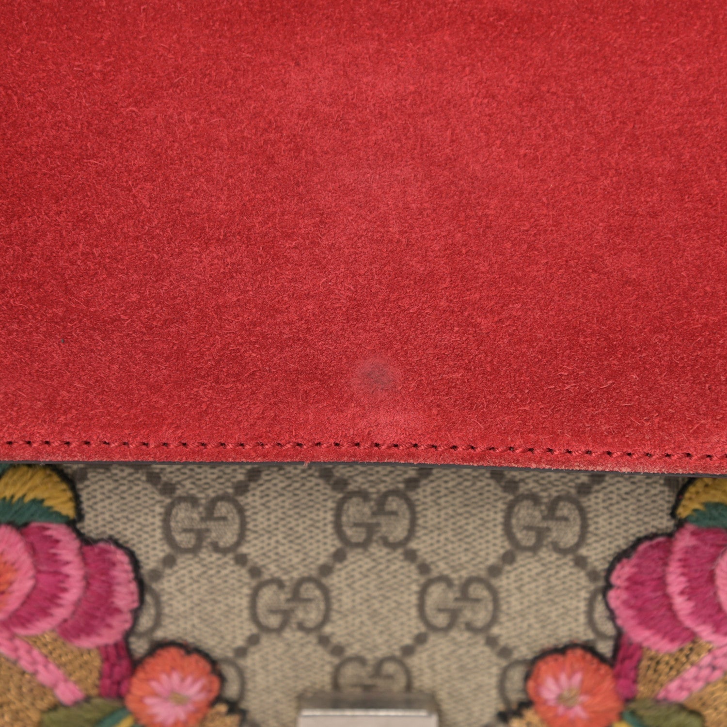 Gucci GG Supreme Monogram Embroidered Medium Dionysus Shoulder Bag Beige Hibiscus 17 of 21