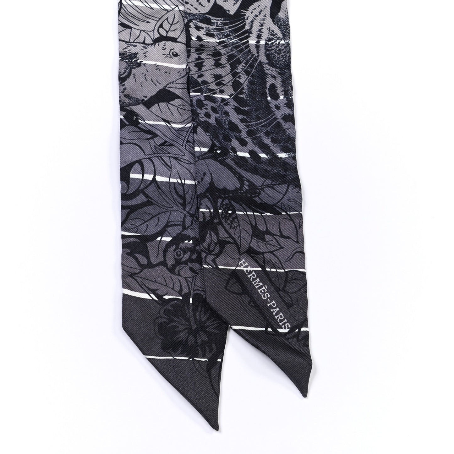 Silk Jungle Love Rainbow Twilly Gris Black White