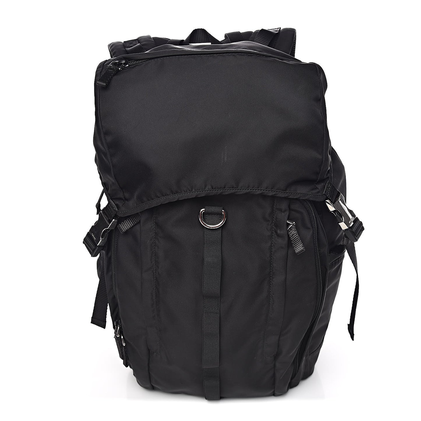 Tessuto Nylon Montagna Double Buckle Backpack Black