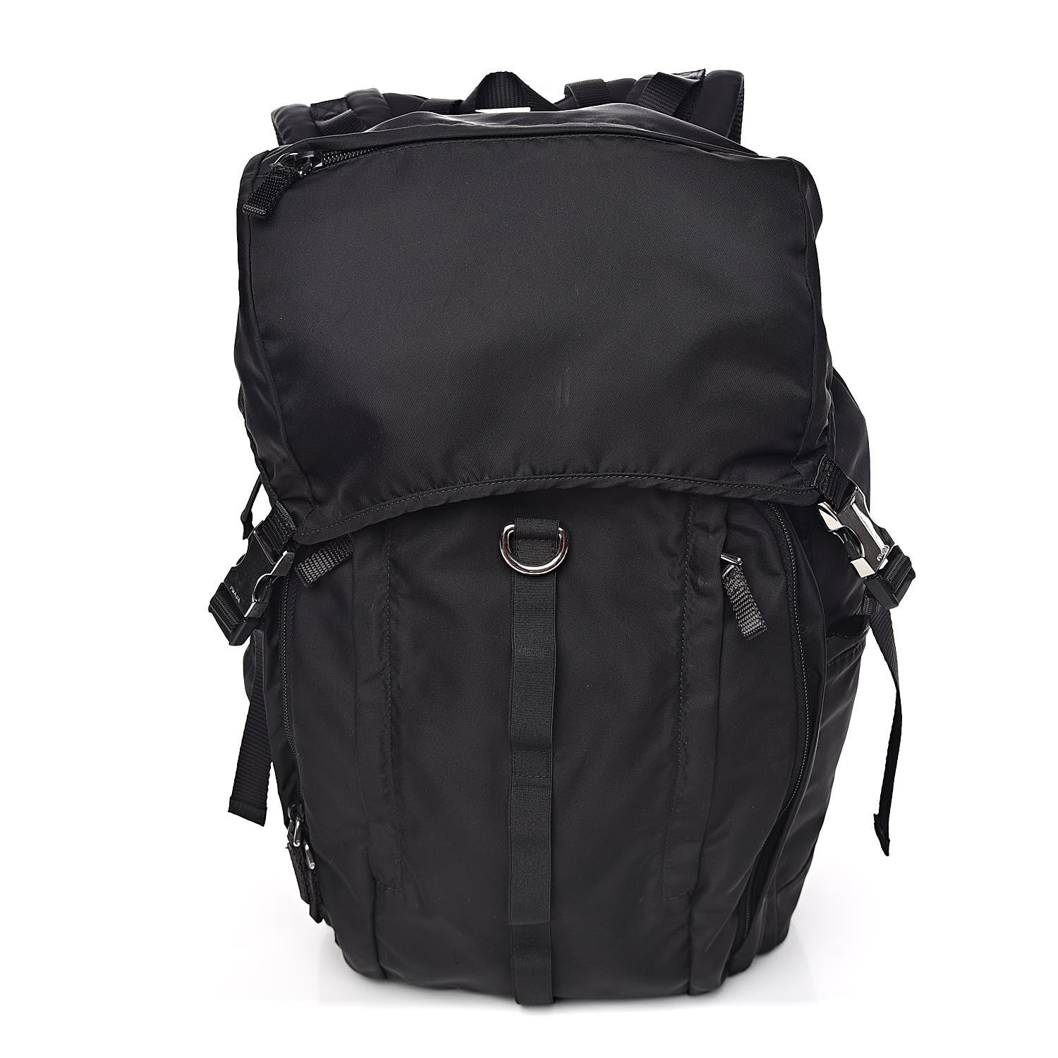 Prada Tessuto Nylon Montagna Double Buckle Backpack Black 1 of 15