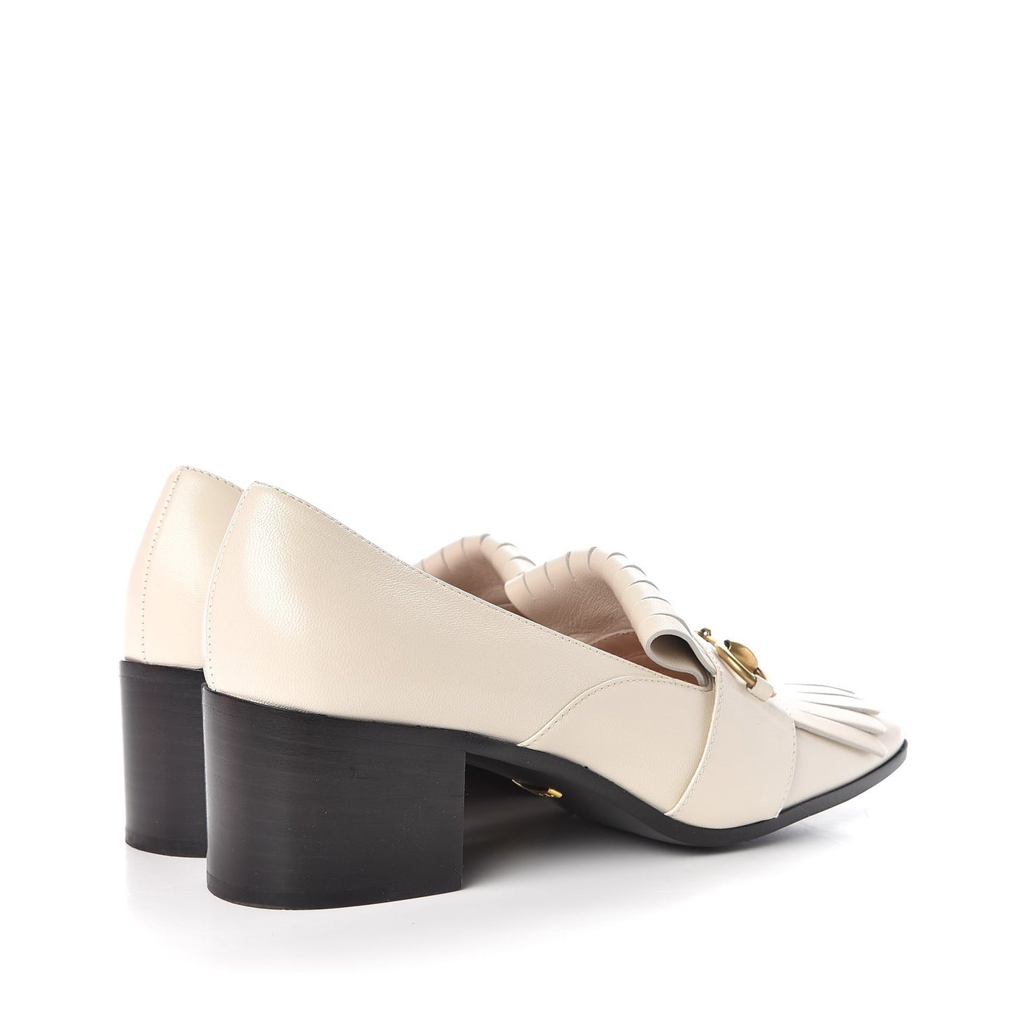 Malaga Kid Polly Kiltie Fringe 55mm Loafer Pumps 37.5 Mystic White