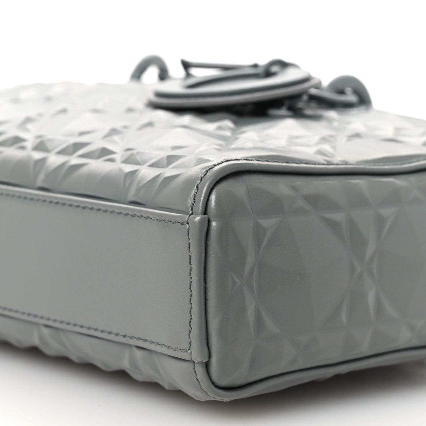 Calfskin Cannage Diamond Medium Lady D-Joy Grey