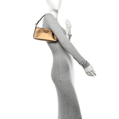 Prada Metallic Saffiano Pochette Platino 2 of 15