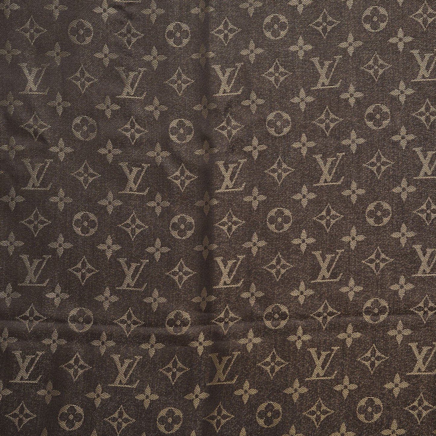 Silk Lurex Wool Monogram Shine Shawl Brown