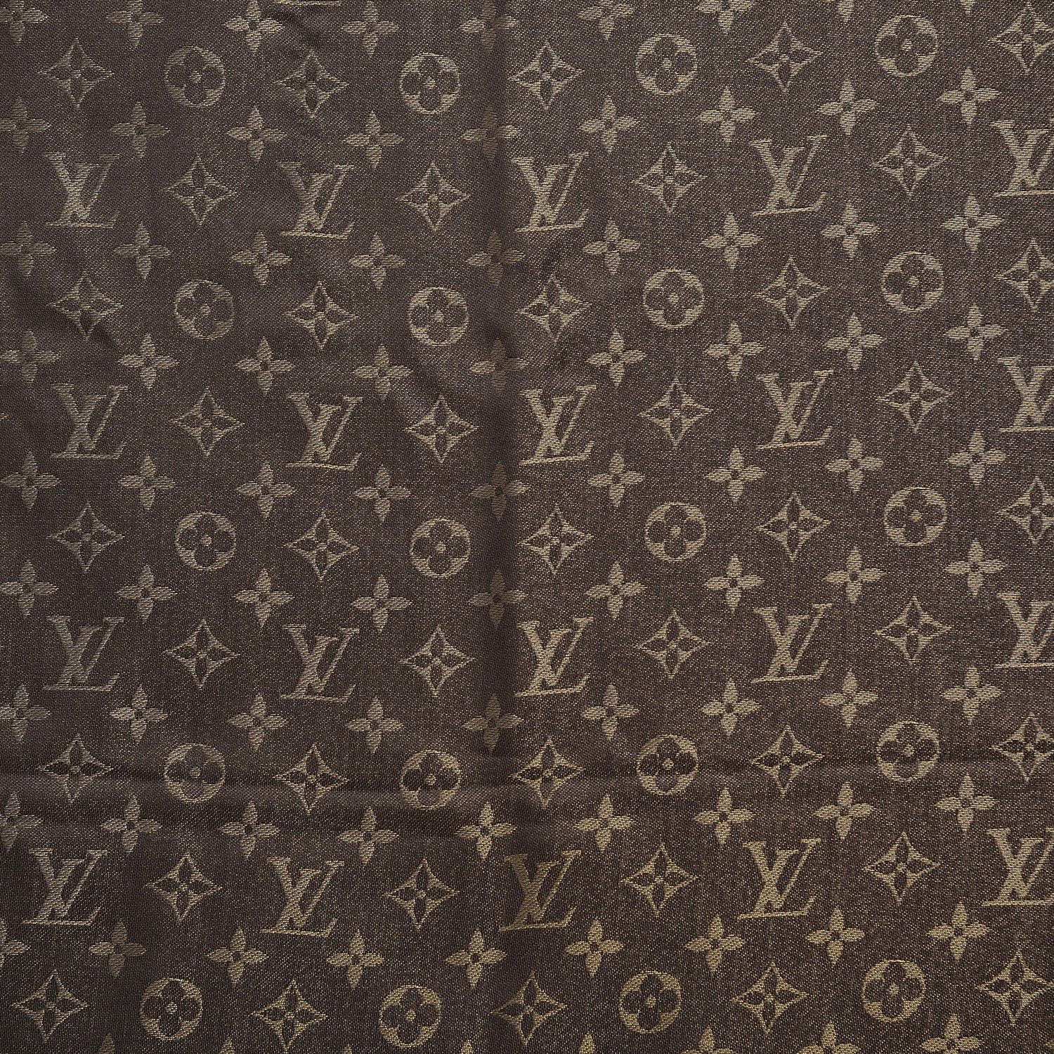 Louis Vuitton Silk Lurex Wool Monogram Shine Shawl Brown 4 of 5