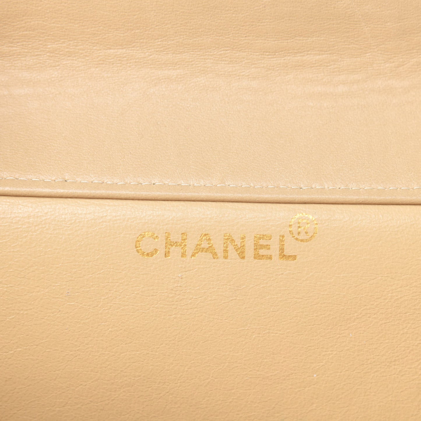 Lambskin Quilted Medium Double Sided Flap Beige