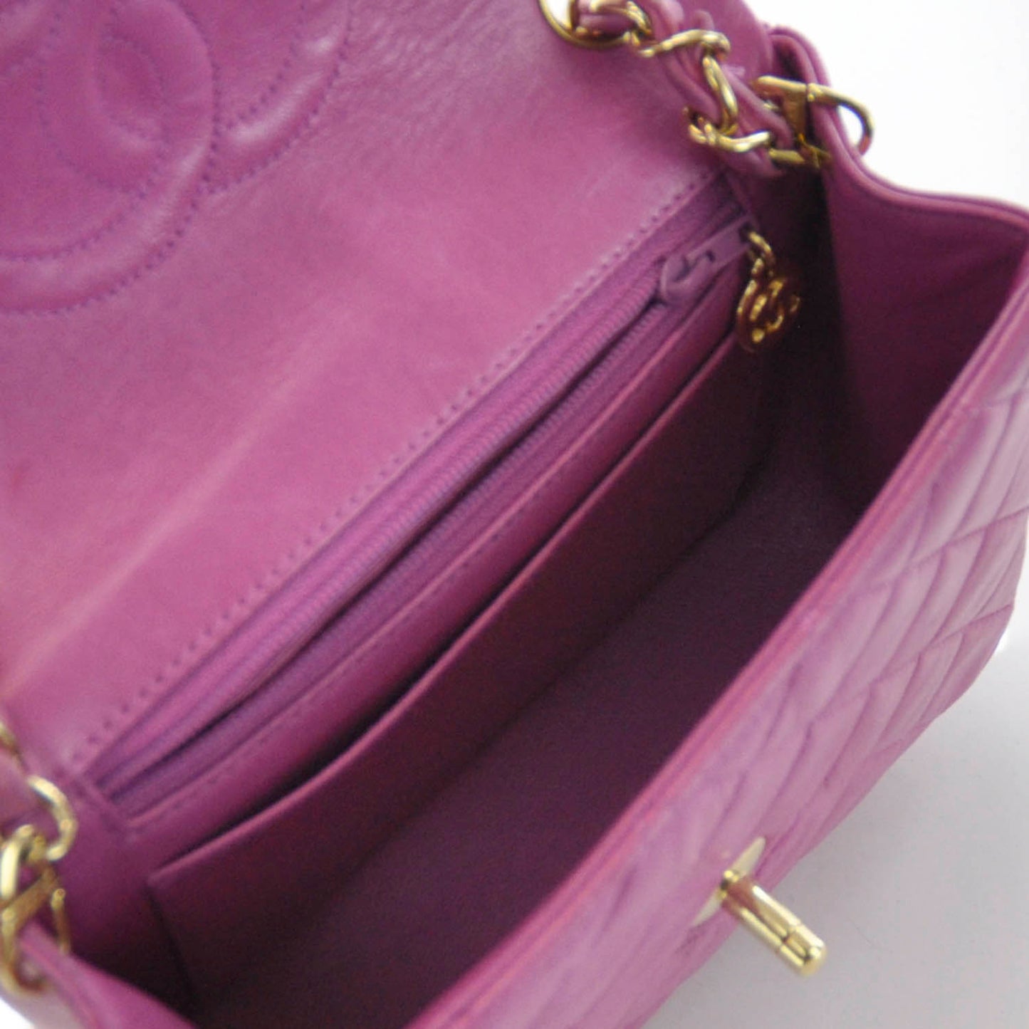 Lambskin Quilted Mini Flap Pink