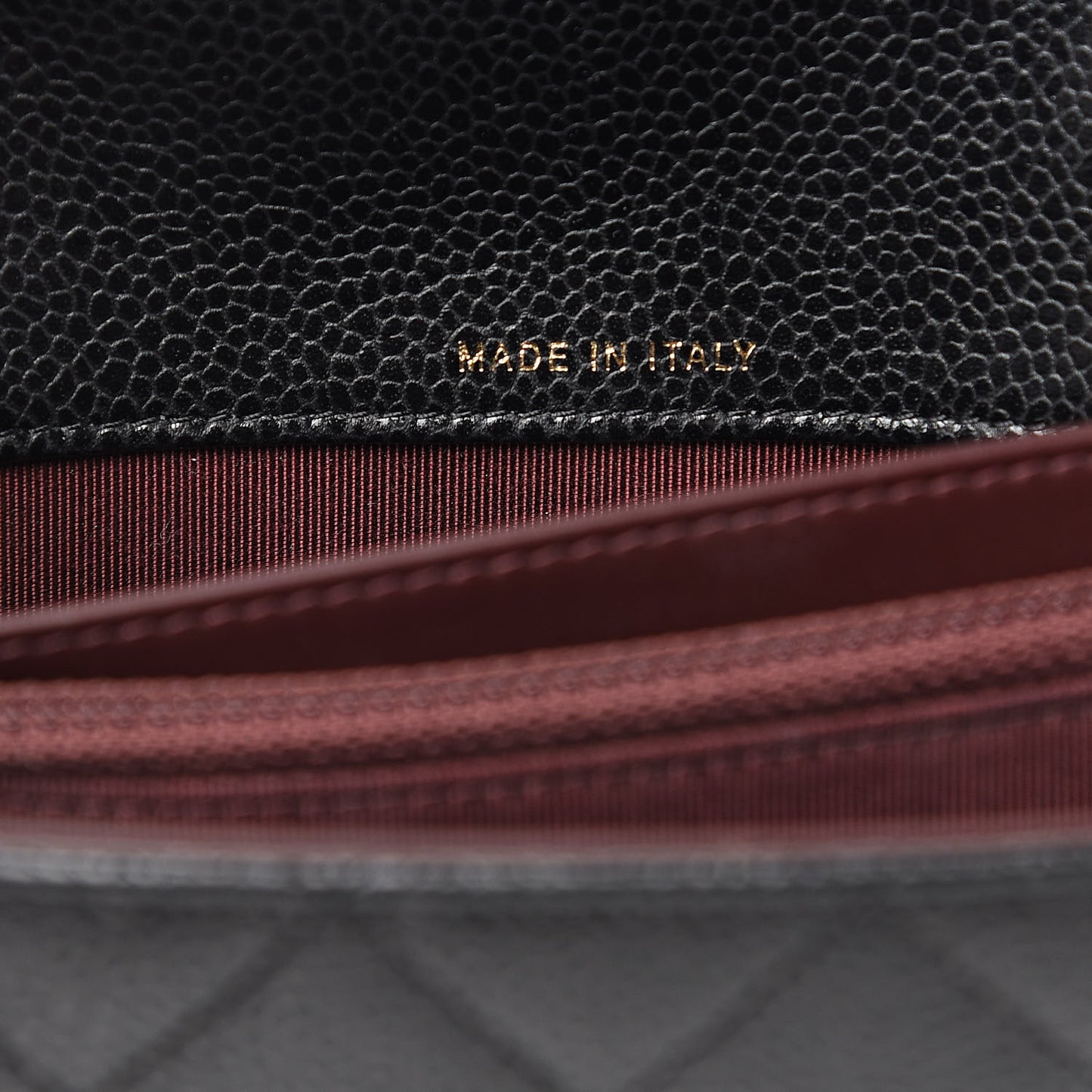 Caviar Quilted Wallet on Removable Chain Black