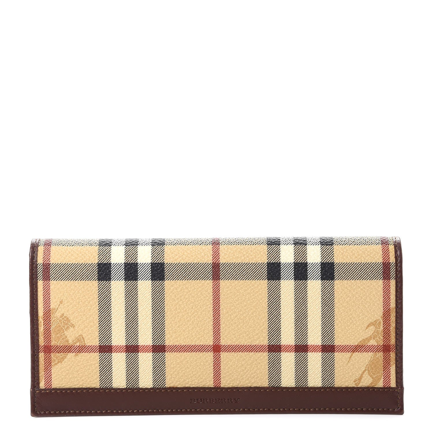 Burberry Haymarket Check Continental Wallet Brown 1 of 13
