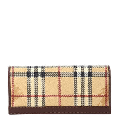 Burberry Haymarket Check Continental Wallet Brown 1 of 13