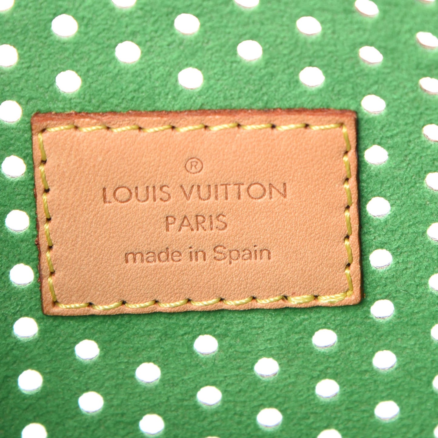 Monogram Perforated Pochette Accessories Bag Green