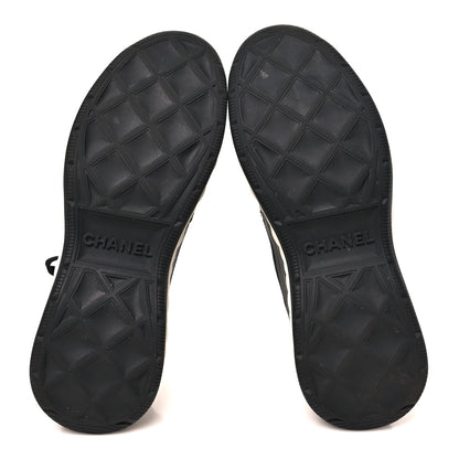 Chanel Velvet Calfskin Mixed Fibers CC Sneakers 40 Black 6 of 9