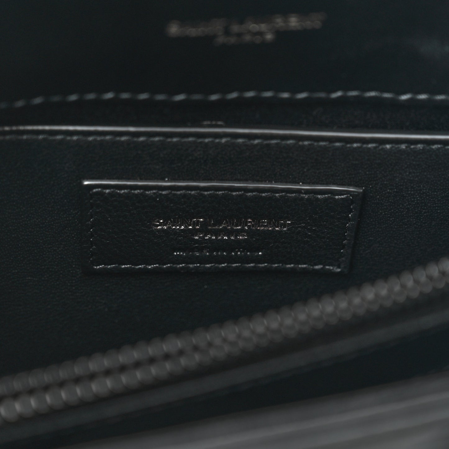Calfskin Y Quilted Monogram Monochrome Small Loulou Chain Satchel Black