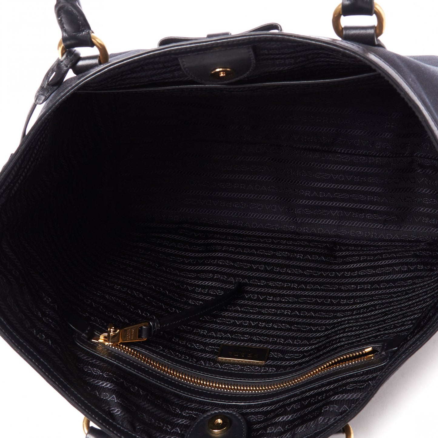 Canvas Jacquard Logo Tote Black