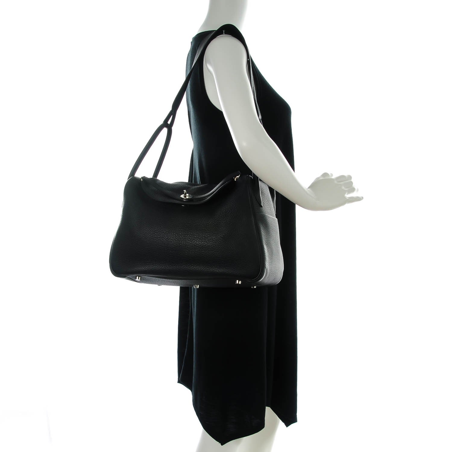 Hermes Taurillon Clemence Lindy 34 Black 2 of 11