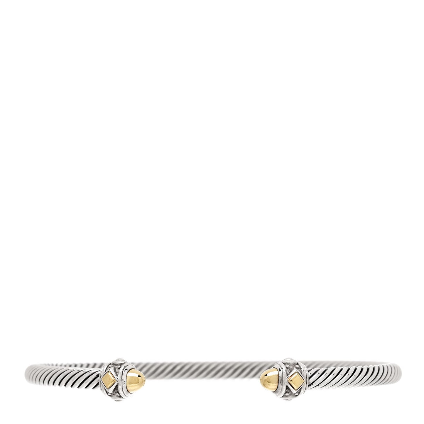 Sterling Silver 18K Yellow Gold 4mm Cable Renaissance Bracelet