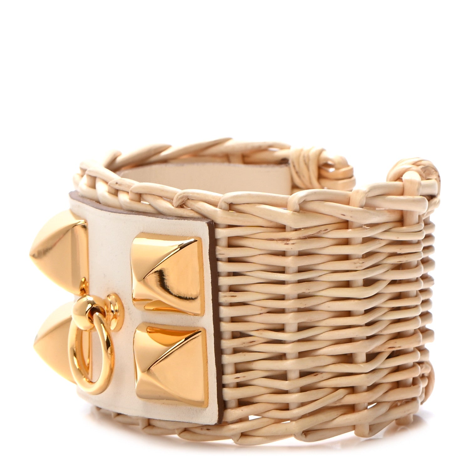 Hermes Barenia Osier Collier De Chien CDC Picnic Bracelet T2 Nata 1 of 5