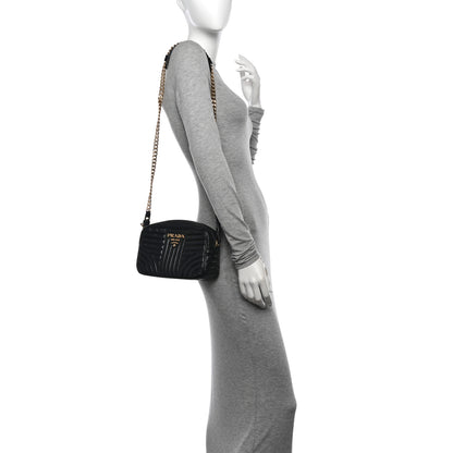 Prada Soft Calfskin Diagramme Crossbody Bag Black 2 of 10