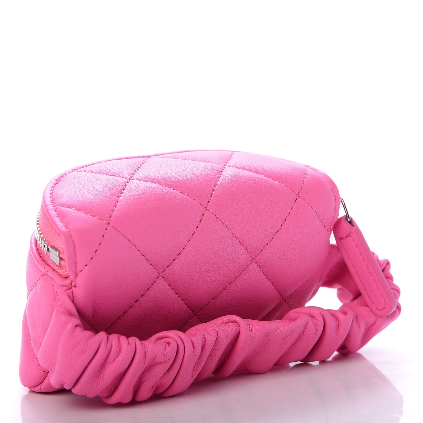 Lambskin Quilted Arm Coin Purse Pink